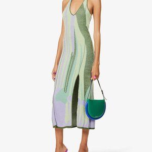 NWT - HOUSE OF SUNNY - Hockney Lakeside abstract-pattern stretch-knit midi dress